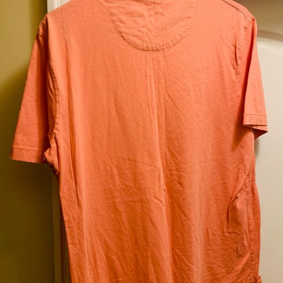 Black Brown Men's Medium Soft Tee V-Neck Orange - Picture 3 of 3